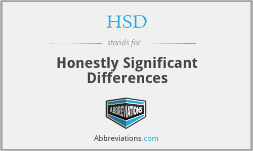 HSD - Honestly Significant Differences