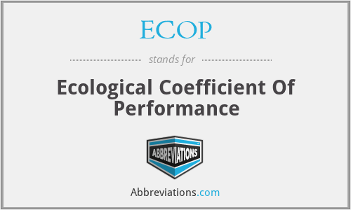 ECOP - Ecological Coefficient Of Performance