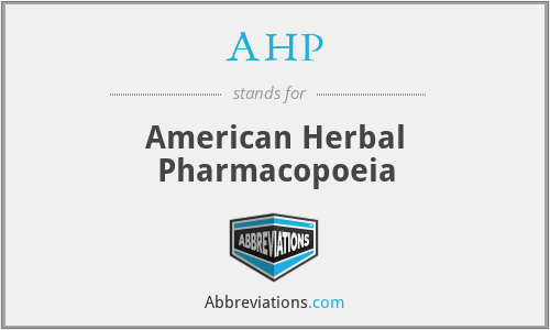 AHP - American Herbal Pharmacopoeia