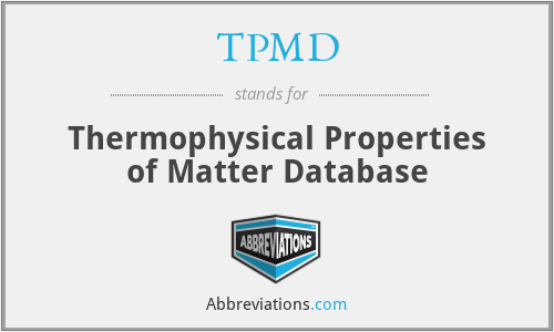 TPMD - Thermophysical Properties of Matter Database
