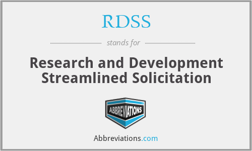 RDSS - Research and Development Streamlined Solicitation
