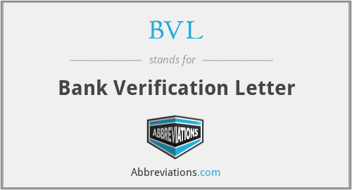BVL - Bank Verification Letter