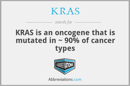 KRAS - KRAS is an oncogene that is mutated in ~ 90% of cancer types