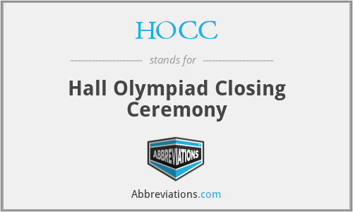 HOCC - Hall Olympiad Closing Ceremony
