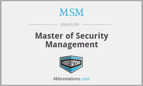 MSM - Master of Security Management