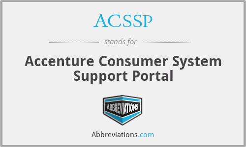 ACSSP - Accenture Consumer System Support Portal
