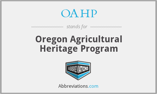OAHP - Oregon Agricultural Heritage Program