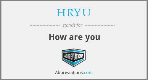 HRYU - How are you