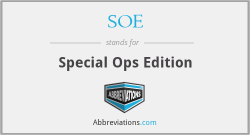 SOE - Special Ops Edition