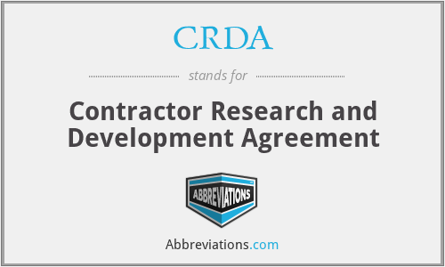 CRDA - Contractor Research and Development Agreement