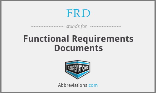 FRD - Functional Requirements Documents