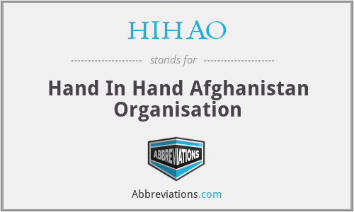 HIHAO - Hand In Hand Afghanistan Organisation