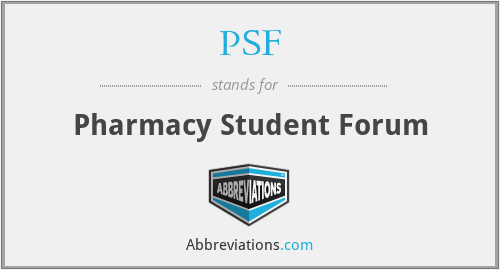 PSF - Pharmacy Student Forum