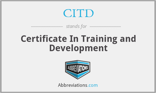CITD - Certificate In Training and Development