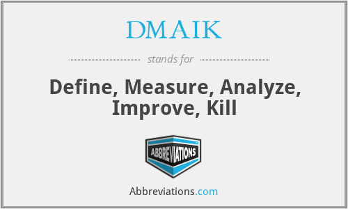 DMAIK - Define, Measure, Analyze, Improve, Kill