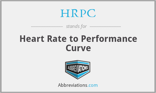 HRPC - Heart Rate to Performance Curve