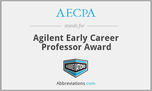 AECPA - Agilent Early Career Professor Award
