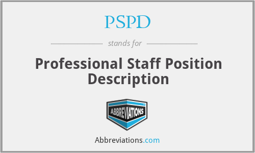 PSPD - Professional Staff Position Description
