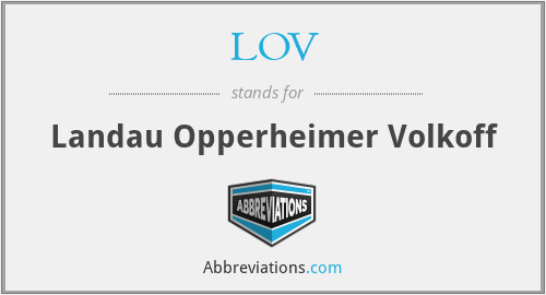 LOV - Landau Opperheimer Volkoff