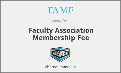 FAMF - Faculty Association Membership Fee