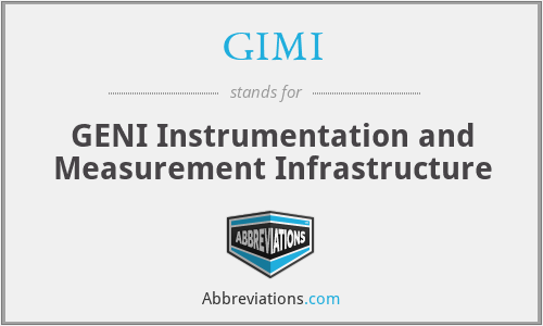 GIMI - GENI Instrumentation and Measurement Infrastructure