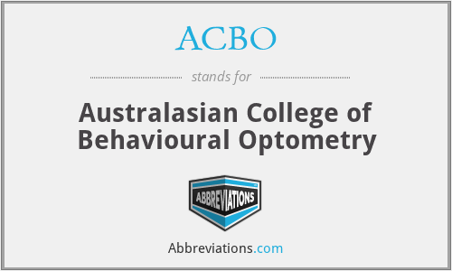 ACBO - Australasian College of Behavioural Optometry