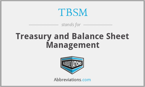 TBSM - Treasury and Balance Sheet Management