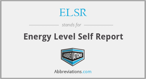 ELSR - Energy Level Self Report