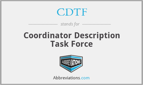 CDTF - Coordinator Description Task Force