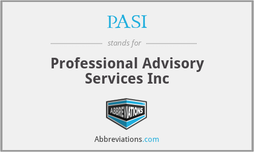 PASI - Professional Advisory Services Inc