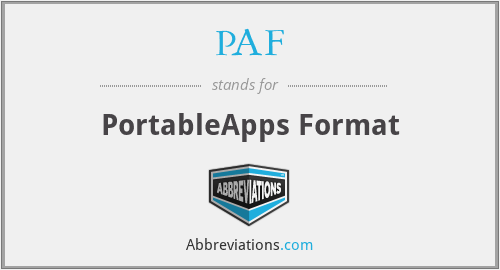 PAF - PortableApps Format