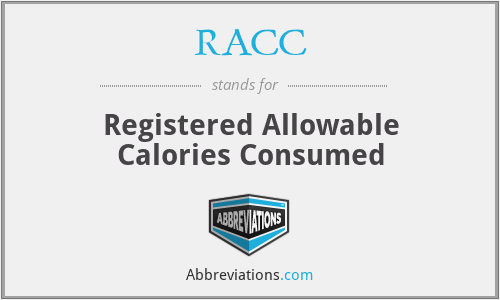 RACC - Registered Allowable Calories Consumed