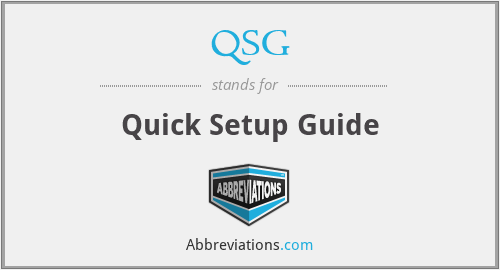QSG - Quick Setup Guide