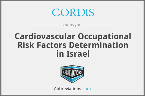 CORDIS - Cardiovascular Occupational Risk Factors Determination in Israel