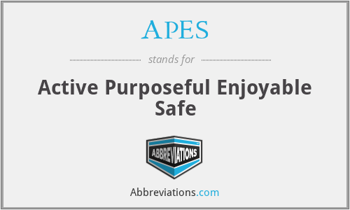 APES - Active Purposeful Enjoyable Safe