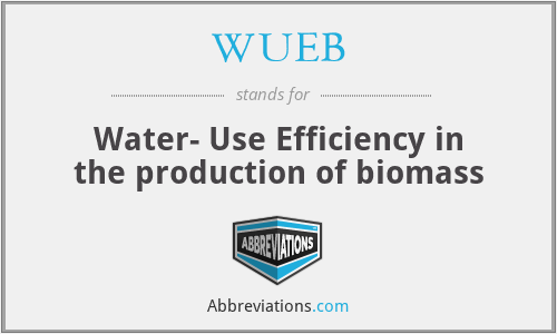 WUEB - Water- Use Efficiency in the production of biomass