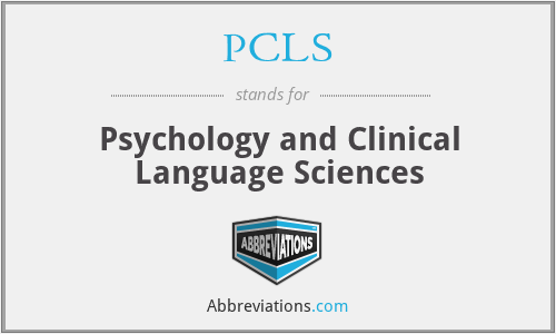 PCLS - Psychology and Clinical Language Sciences