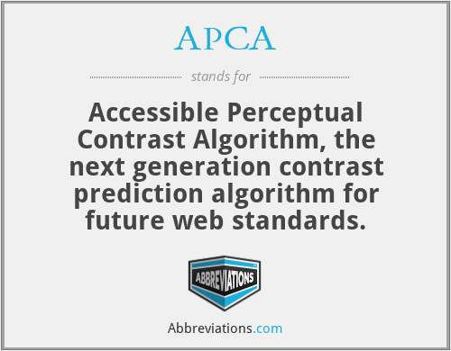 APCA - Accessible Perceptual Contrast Algorithm, the next generation contrast prediction algorithm for future web standards.