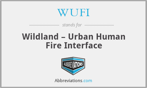 WUFI - Wildland – Urban Human Fire Interface