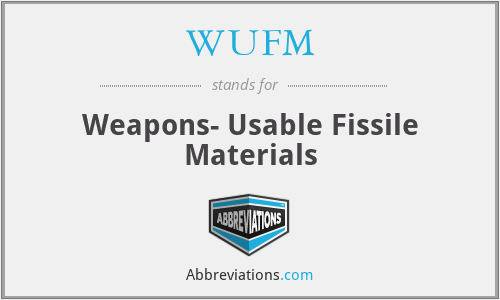 WUFM - Weapons- Usable Fissile Materials