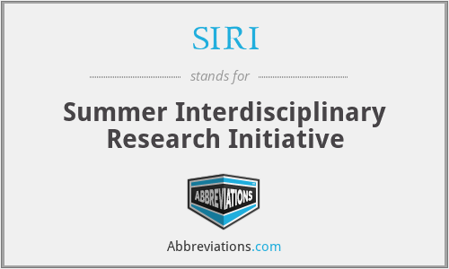 SIRI - Summer Interdisciplinary Research Initiative