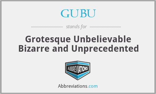 GUBU - Grotesque Unbelievable Bizarre and Unprecedented