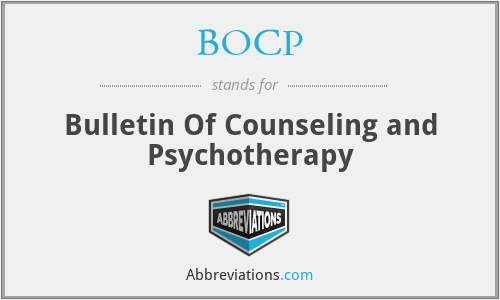 BOCP - Bulletin Of Counseling and Psychotherapy