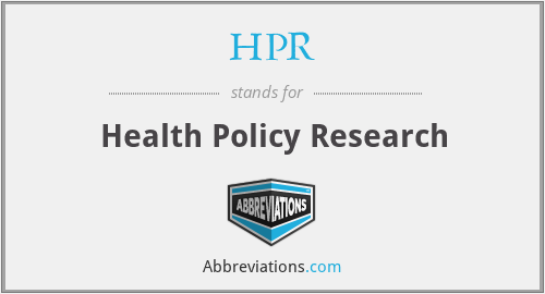HPR - Health Policy Research