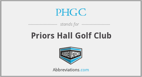 PHGC - Priors Hall Golf Club