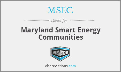 MSEC - Maryland Smart Energy Communities