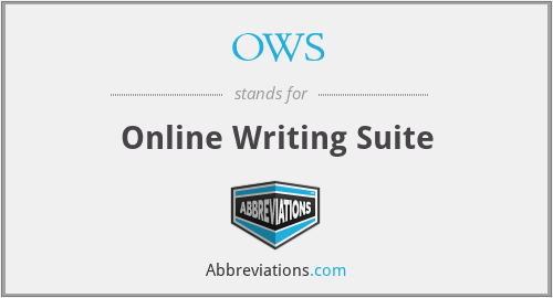 OWS - Online Writing Suite