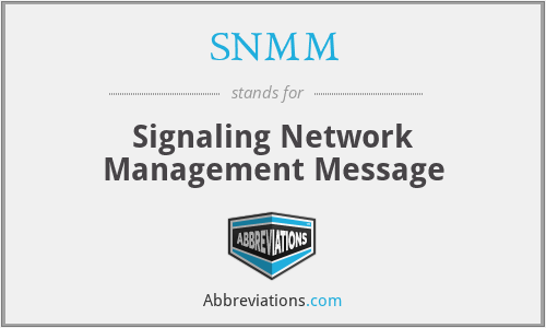 SNMM - Signaling Network Management Message