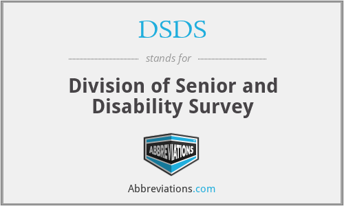 DSDS - Division of Senior and Disability Survey