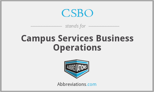 CSBO - Campus Services Business Operations